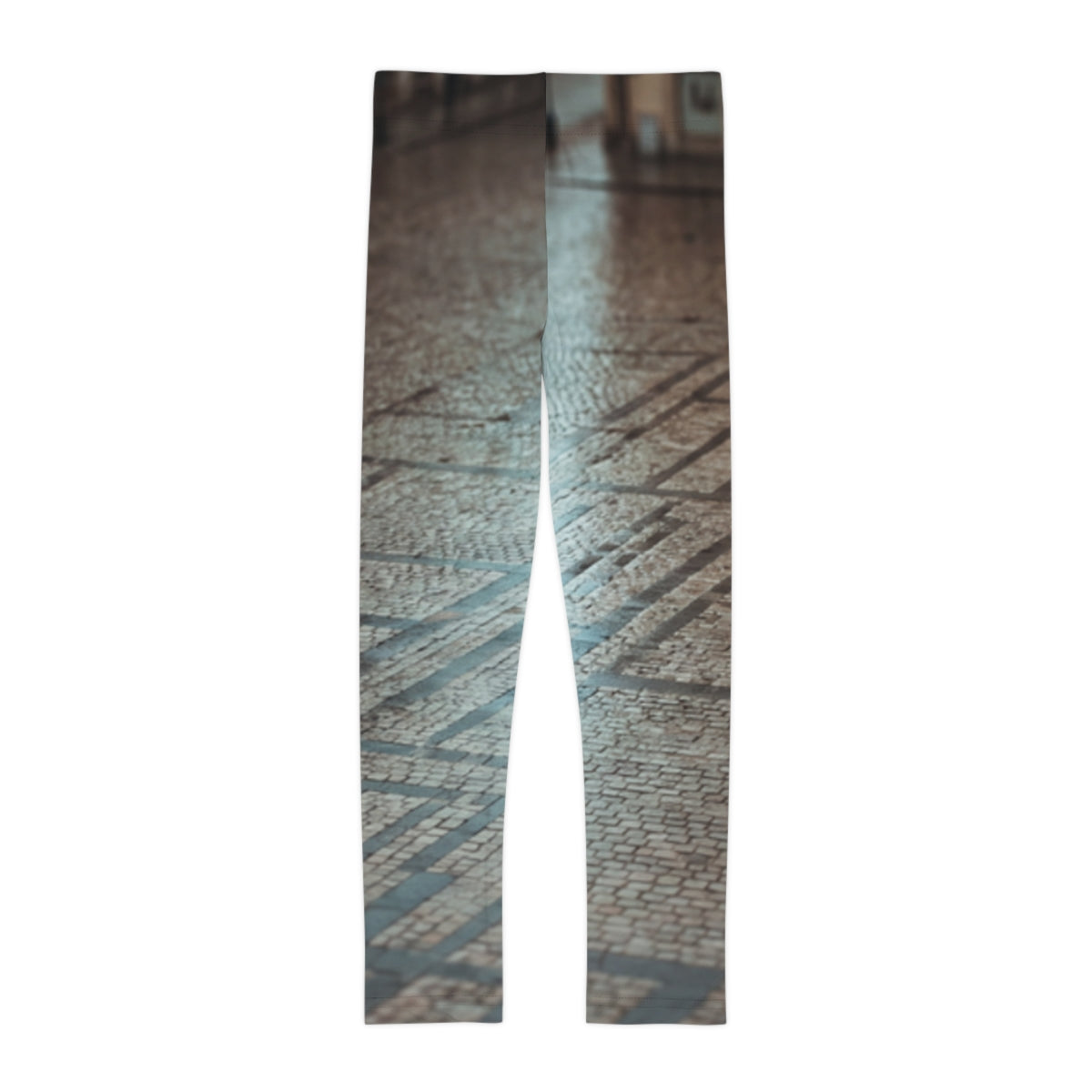 Kids Leggings with Rainy City Street Scene