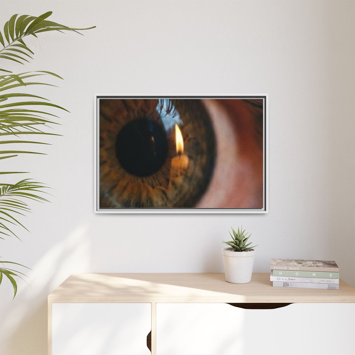 Matte Canvas, Framed - Amber Iris Reflection Fine Art Print...