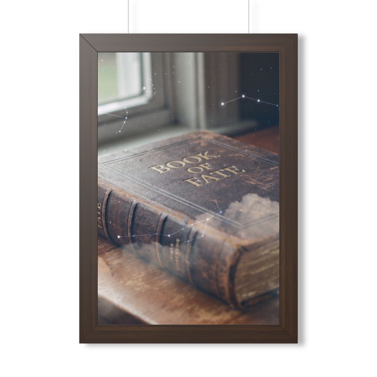 Framed Vertical Poster - Celestial Book of Fate Mystical Art...