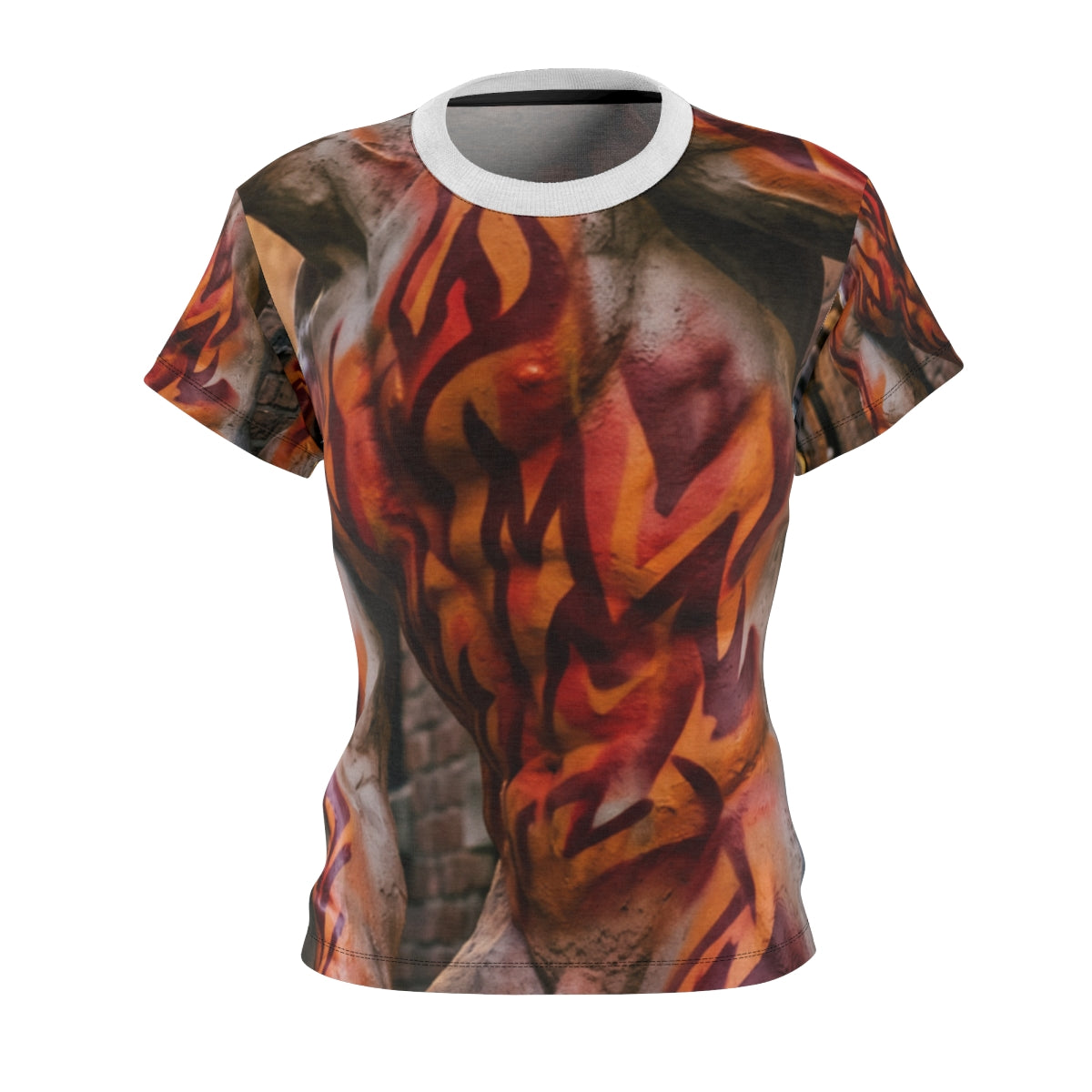 Women's Cut & Sew Tee with Urban Statue Art