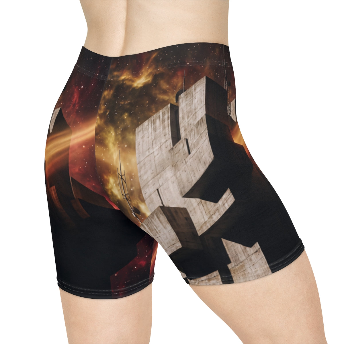 Women's Biker Shorts - Cosmic Spire | Echovira Gallery