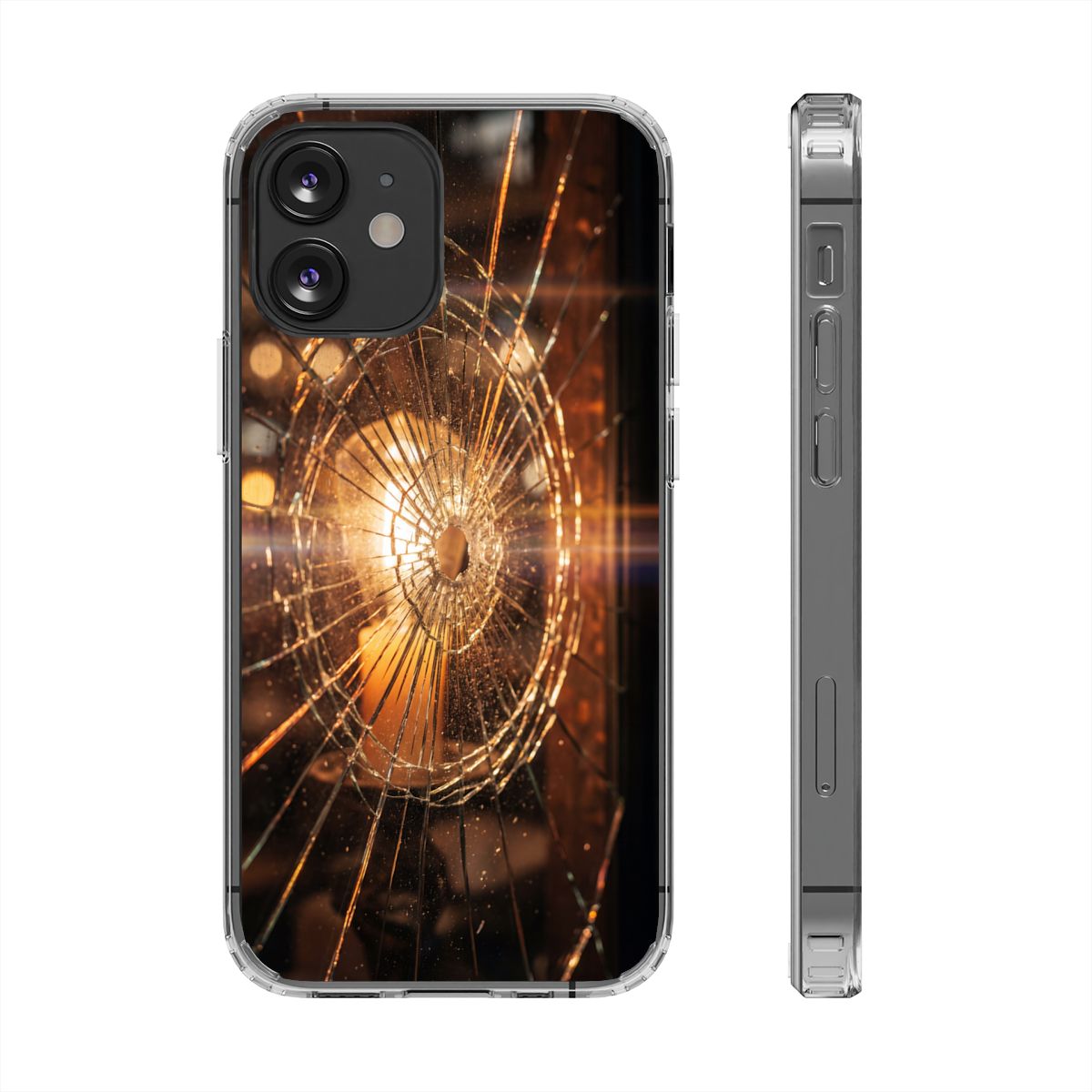 Clear Impact-Resistant Case - Fractured Glow