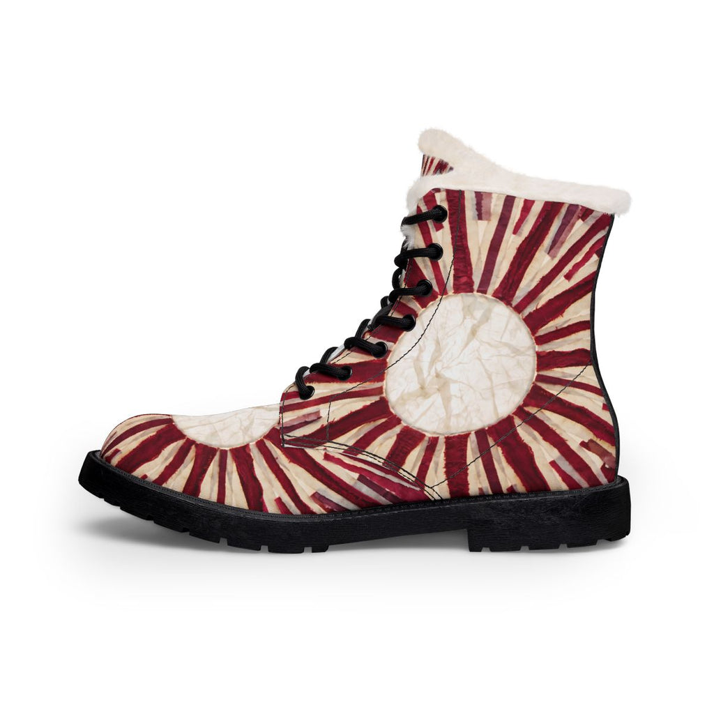 Men's Fur and Leather Boots Mandala Art