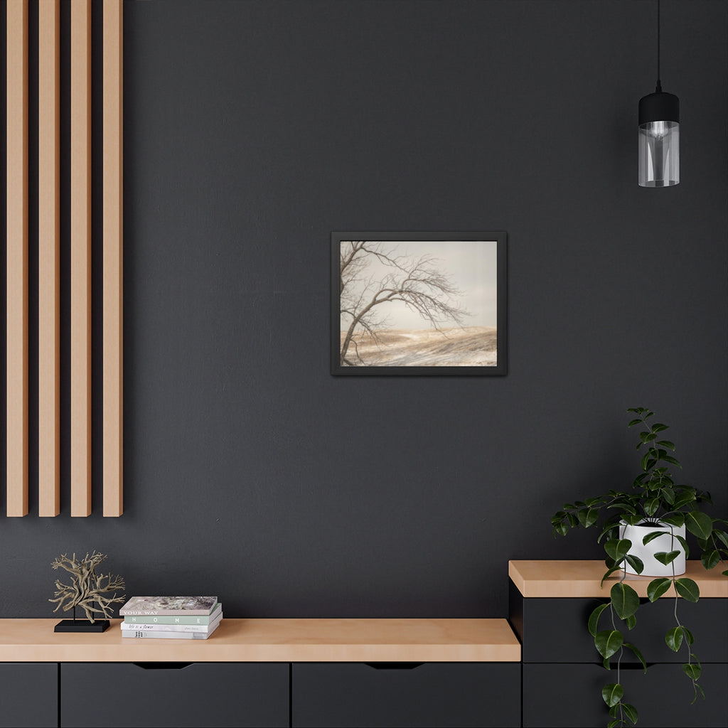 Framed Poster - Minimalist Winter Tree — Landscape