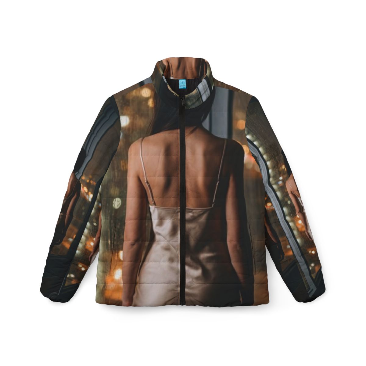 Women's Puffer Jacket - Rainscape Glow | Echovira Gallery