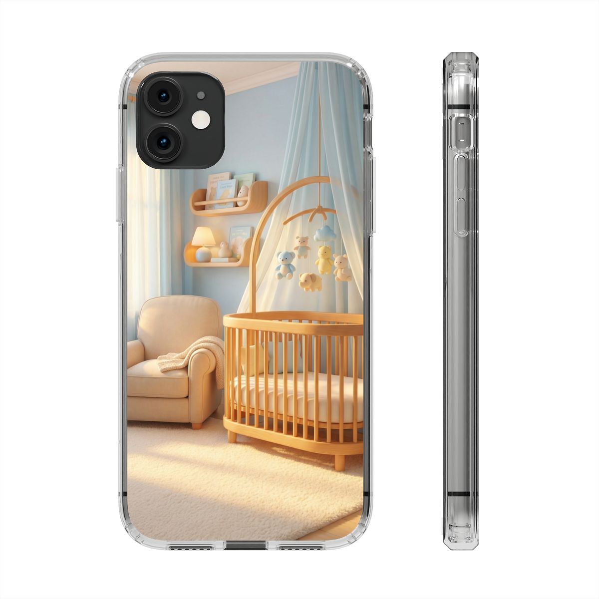 Clear Impact-Resistant Cases - Soft Blue Clear Phone Case...