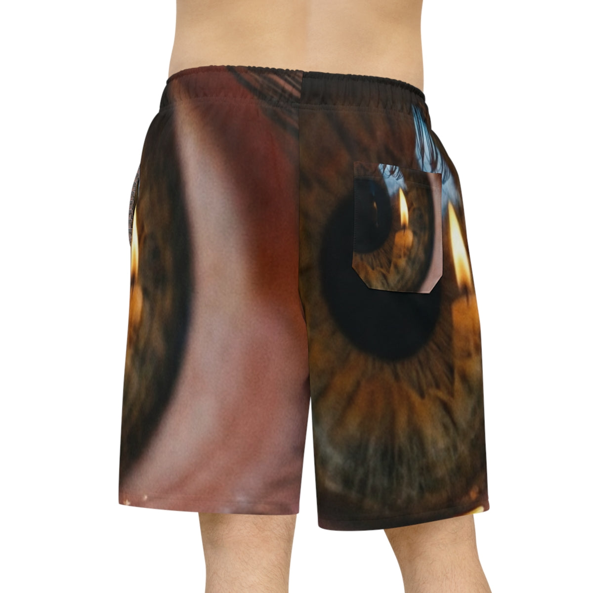 Men's Athletic Long Shorts - Amber Iris Reflection Fine Art...