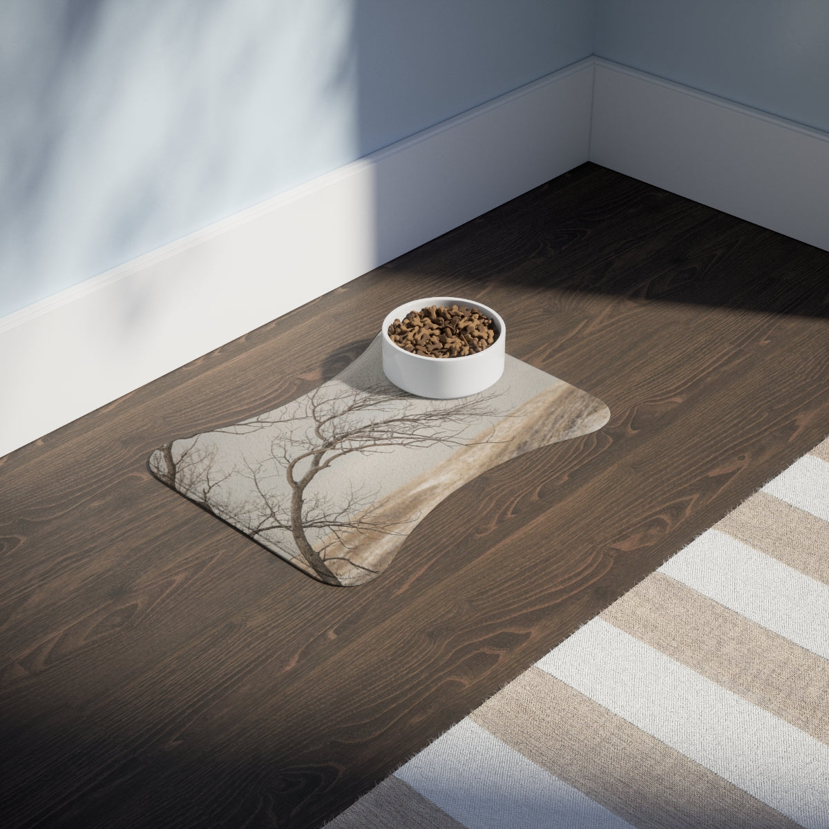Pet Feeding Mats - Winter Branch Solitude Landscape |...