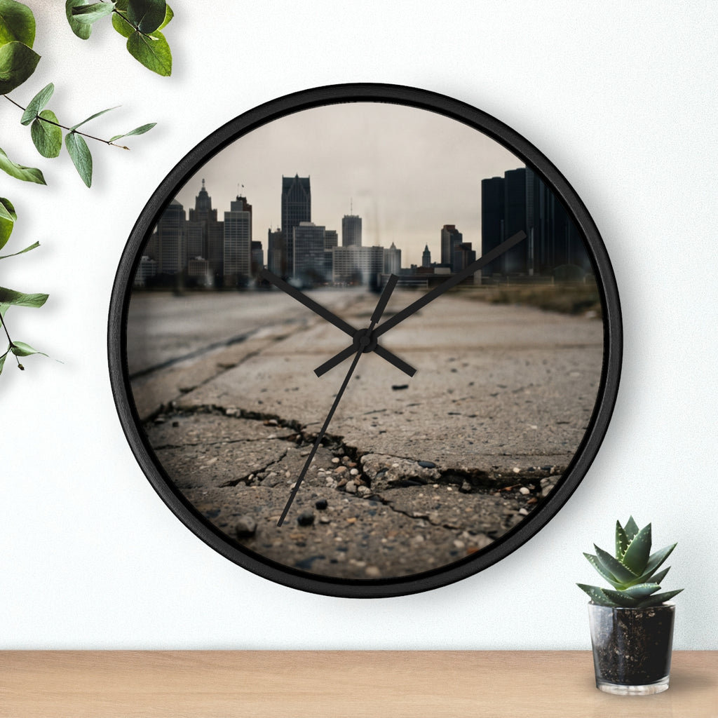 Wall Clock - Urban Skyline Horizon | Echovira Gallery