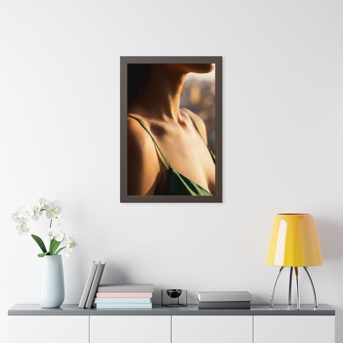 Framed Vertical Poster - Golden Hour Glow - Minimalist... |...