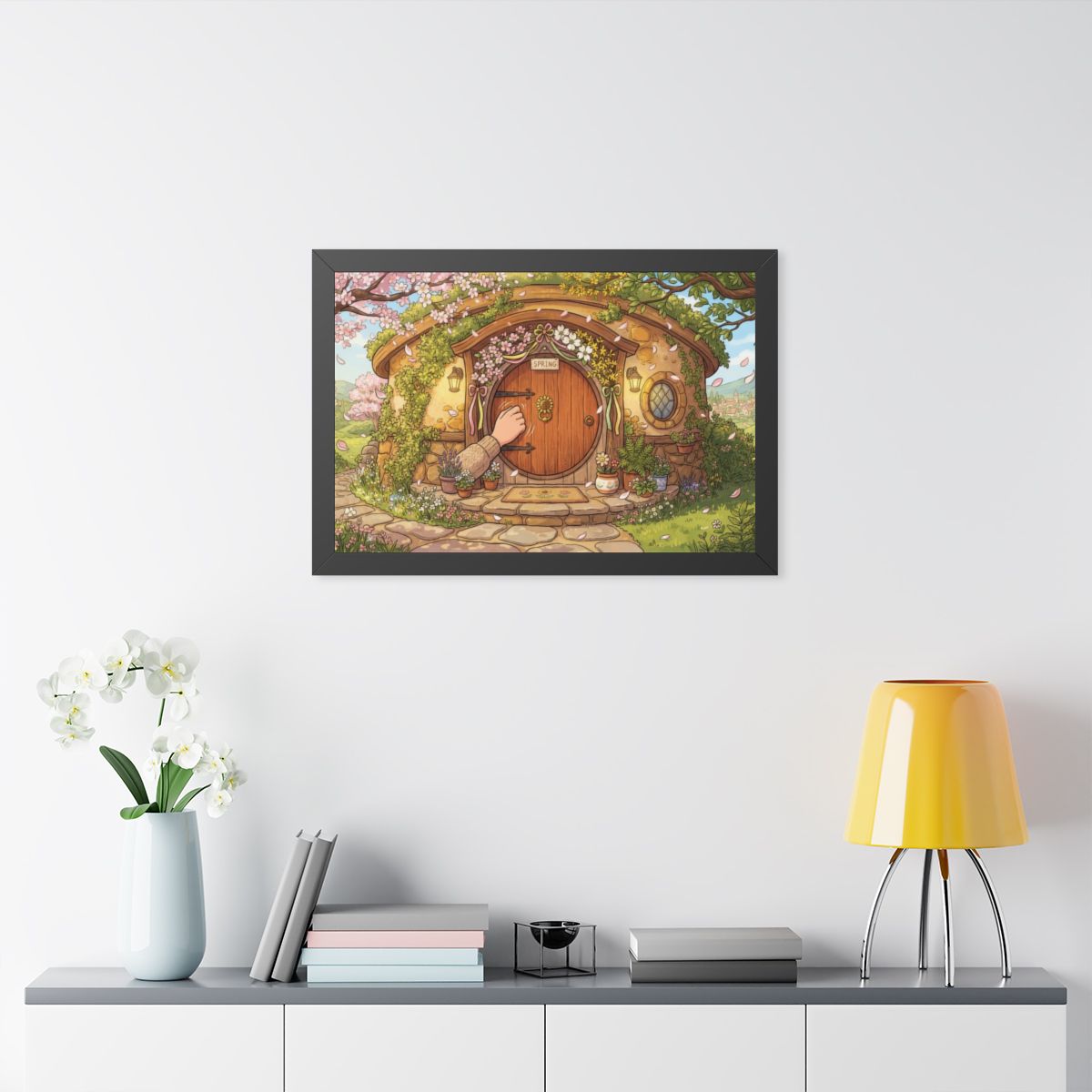 Framed Horizontal Poster - Spring Garden Entry — Black... |...