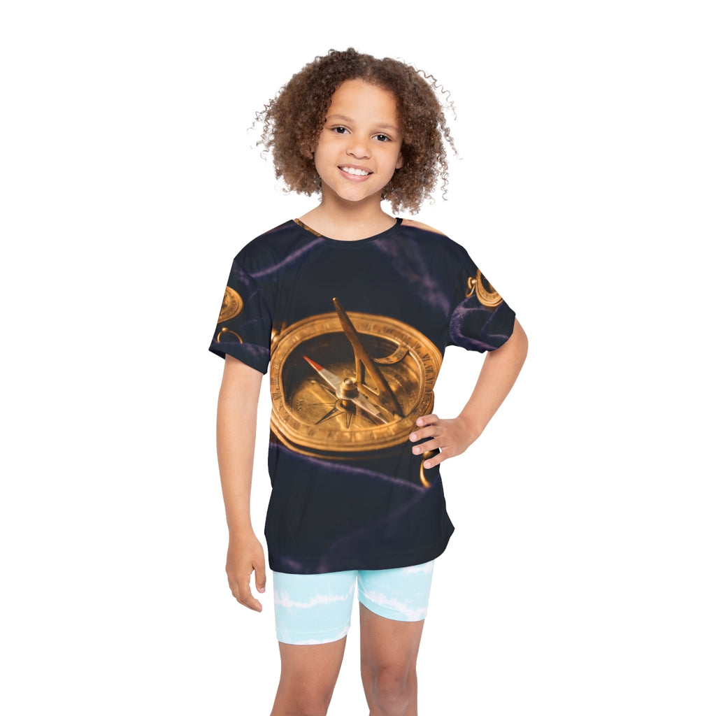 Kids Sports Jersey with Vintage Brass Sundial