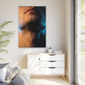 Matte Canvas, Framed - Neon Shadows Cinematic Portrait Art...