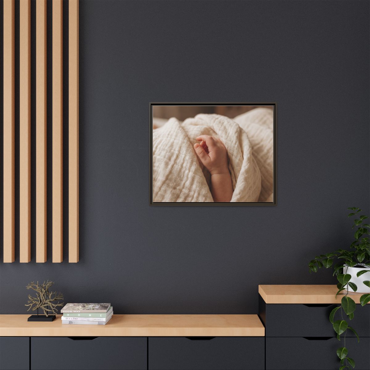 Framed Matte Canvas - Neutral Nursery — Espresso / 1.25"