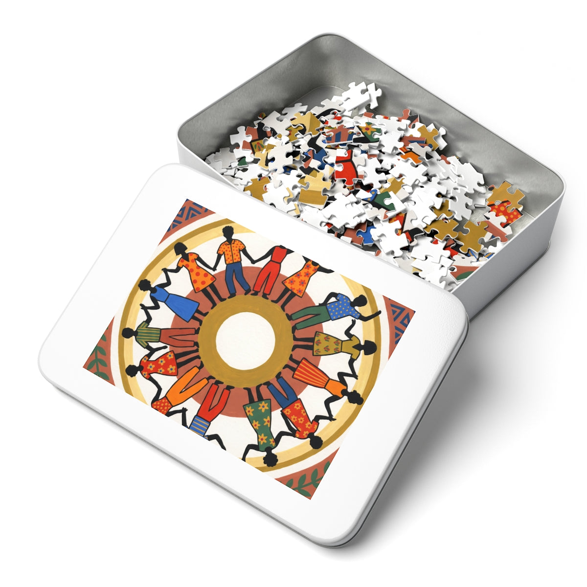 Jigsaw Puzzle with Tin - Unity Mandala Folk Art (30, 110......