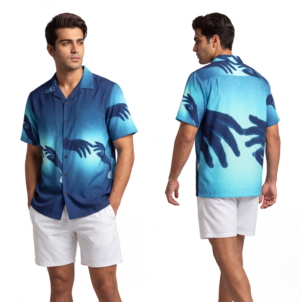 Men's Hawaiian Shirt - Luminous Touch | Echovira Gallery