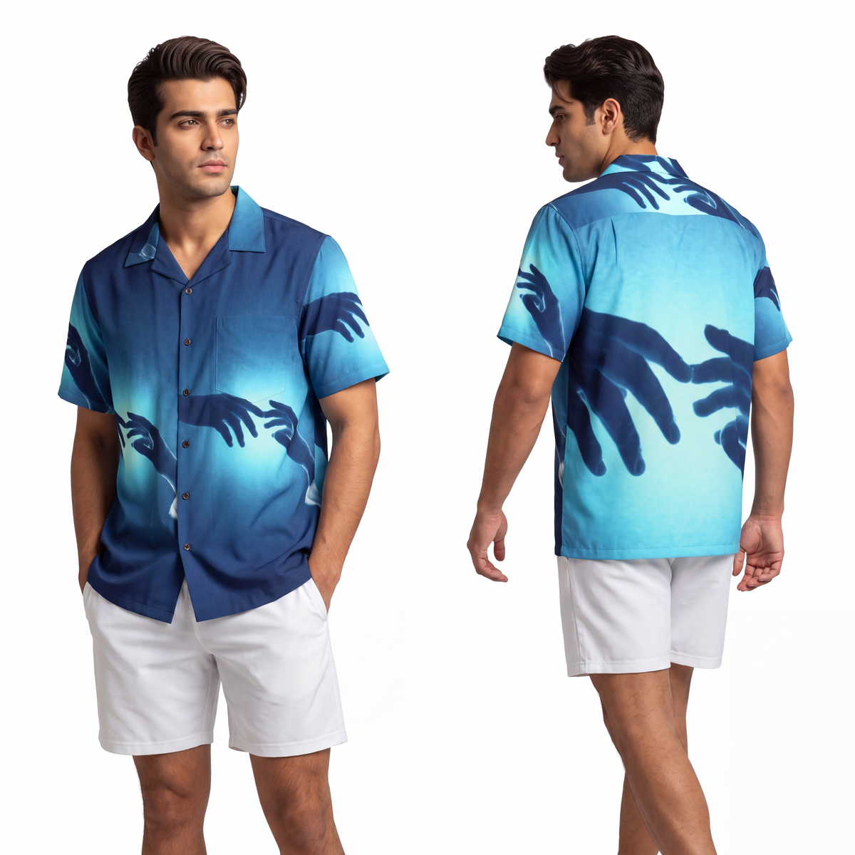 Men's Hawaiian Shirt - Luminous Touch | Echovira Gallery