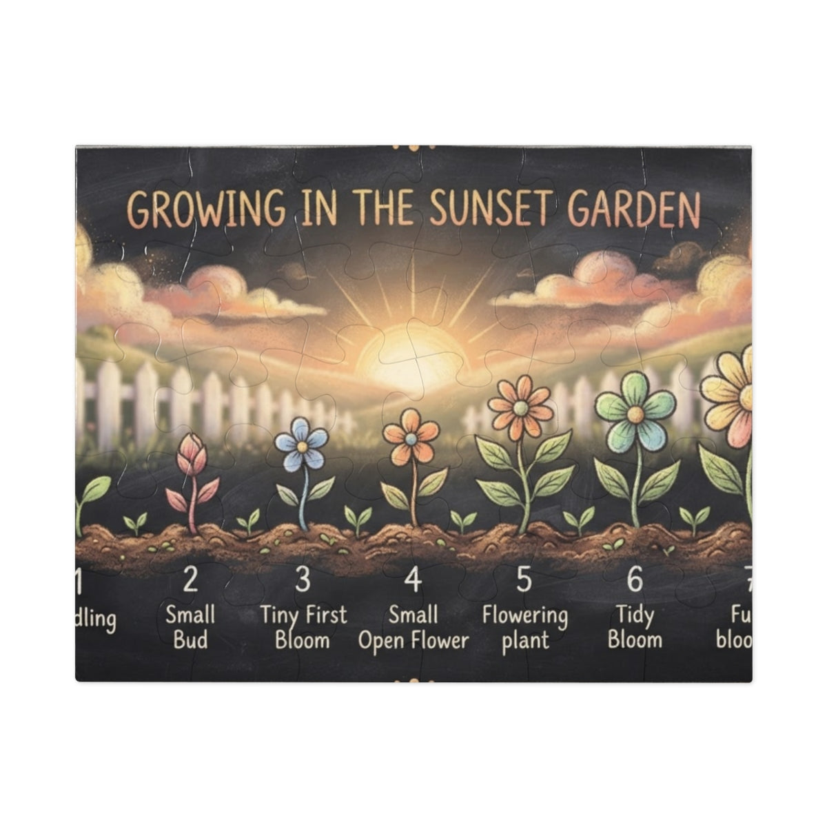 Jigsaw Puzzle with Tin - Sunset Garden Bloom (30, 110, 252...