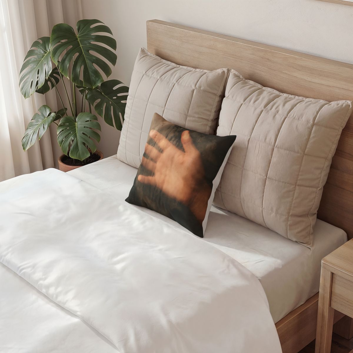 Poly Velvet Pillow - Misty Glass Luxury | Echovira Gallery