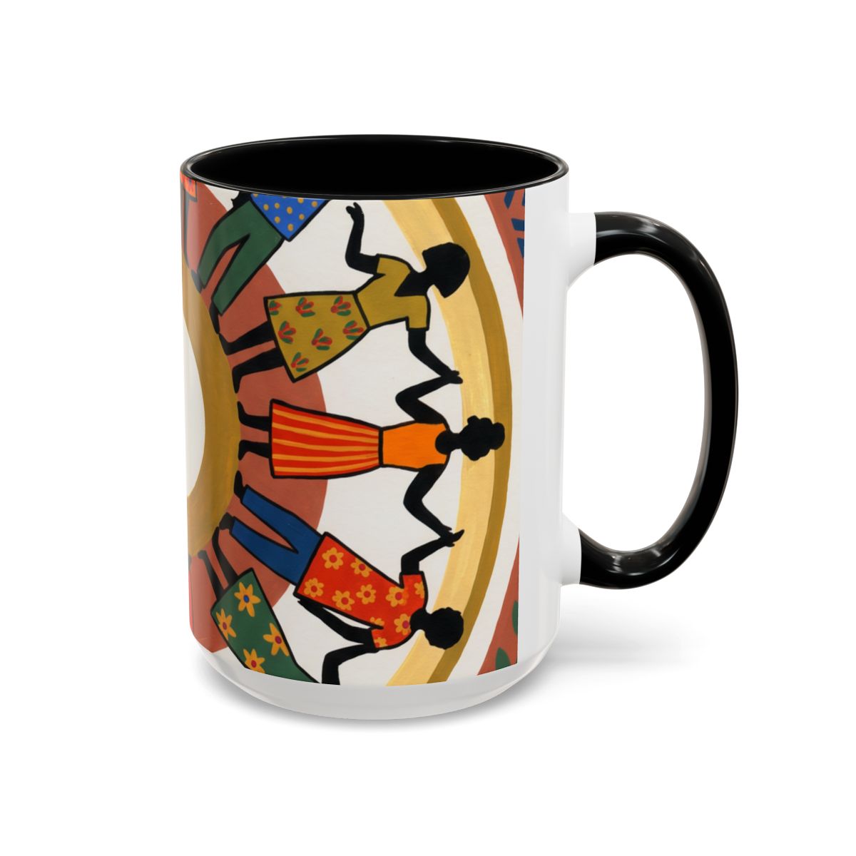 Accent Coffee Mug - Unity Mandala Folk Art | Echovira...