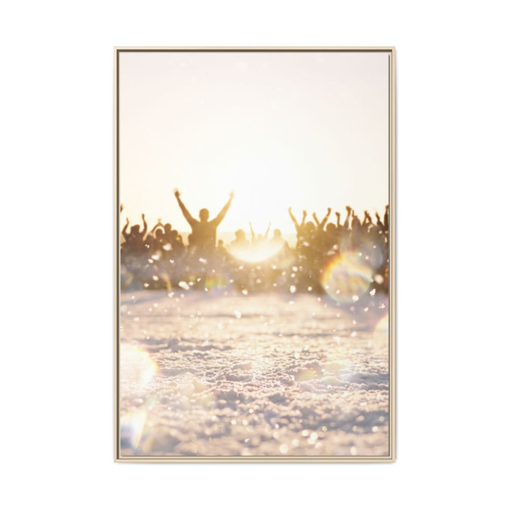 Portrait Natural Frame Matte Canvas Golden Crowd