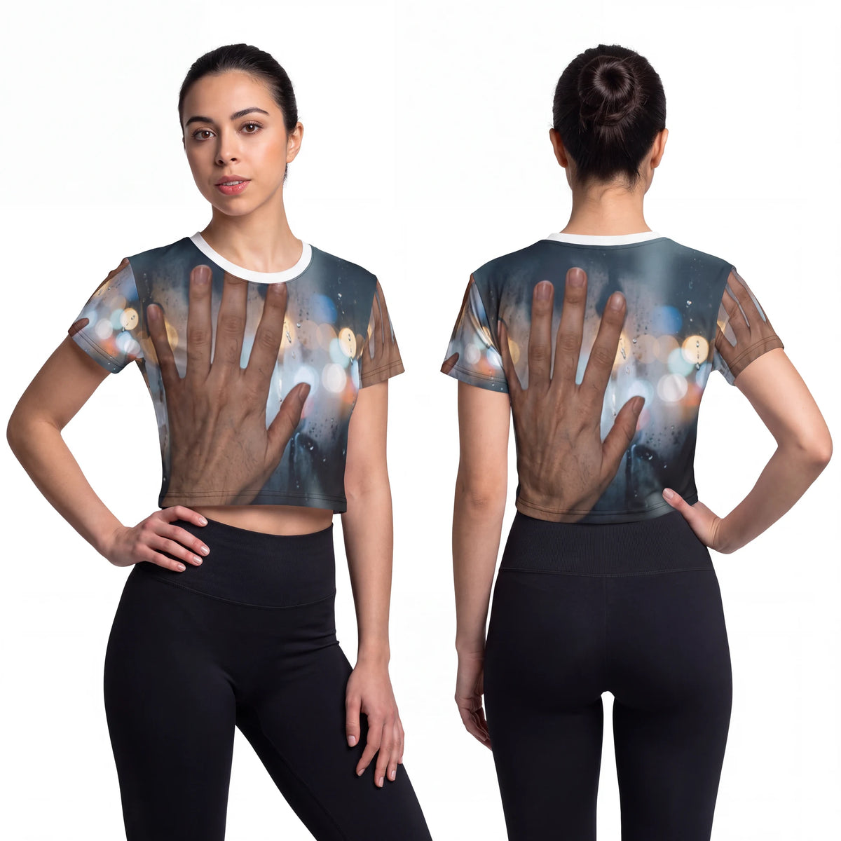 Rainy City Window Art Crop Tee