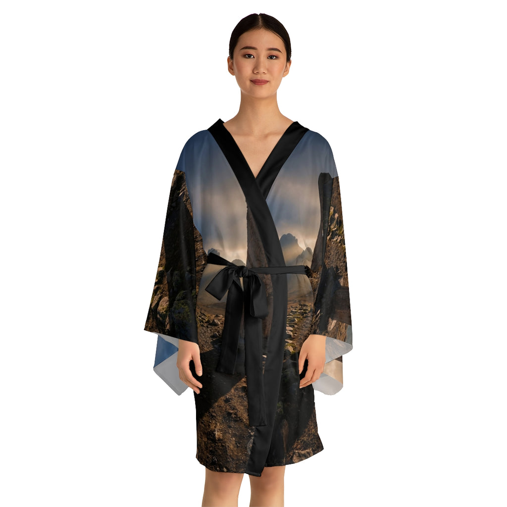 Long Sleeve Kimono Robe - Mystic Monolith Ancient Persian......
