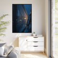 Matte Canvas, Framed - Nocturnal Solitude Silhouette — Black...
