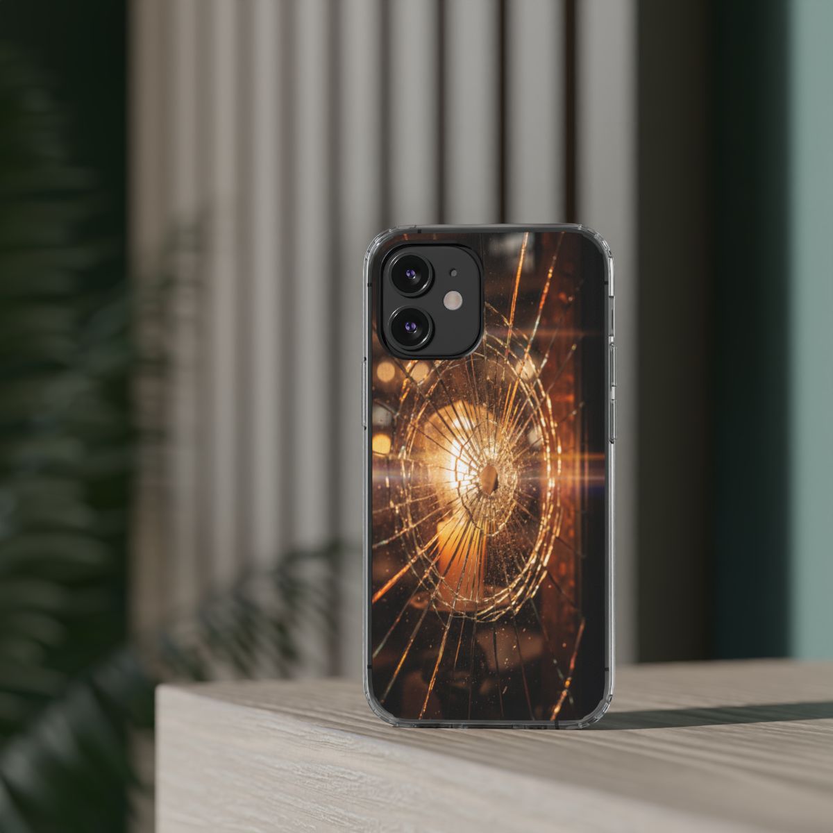 Clear Impact-Resistant Case - Fractured Glow
