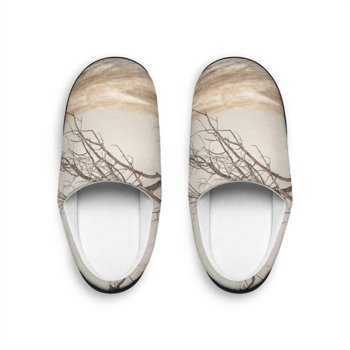 Men's Indoor Slippers - Winter Branch Solitude Landscape