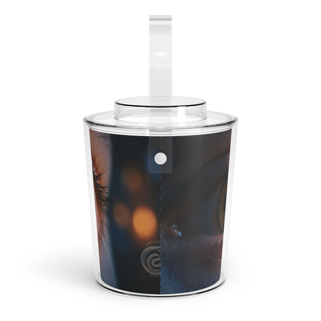 Ice Bucket with Tongs - Midnight Embers | Echovira Gallery