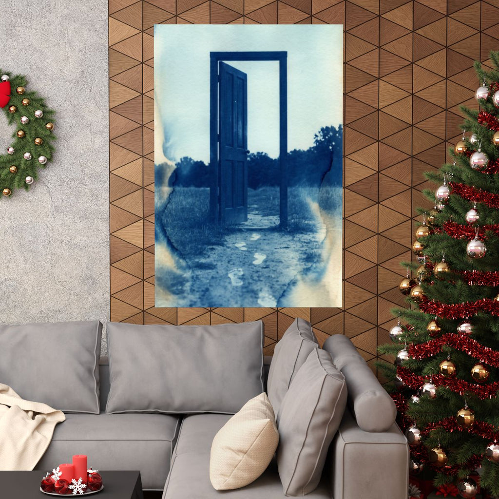 Matte Vertical Poster - Cyanotype Gate (8×10 & 36×54) |...
