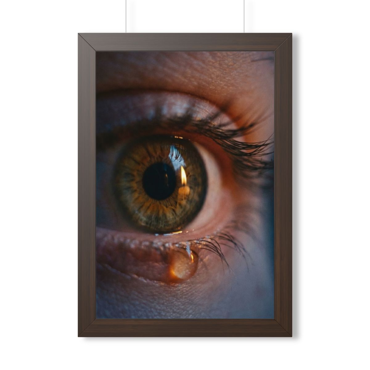 Framed Vertical Poster - Amber Iris Reflection Fine Art... |...