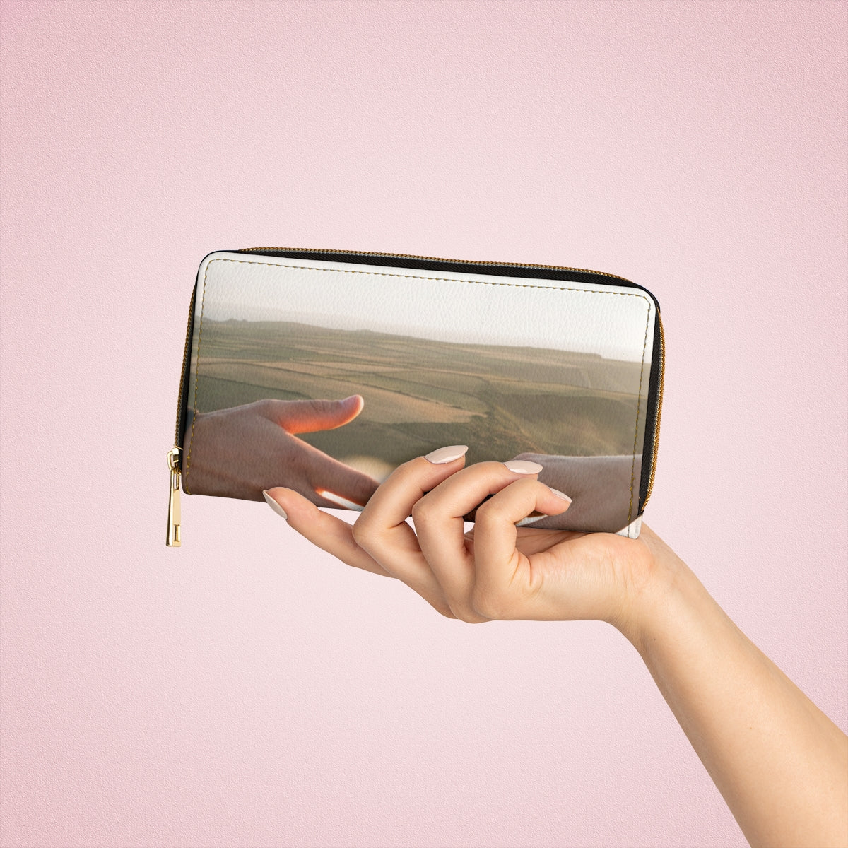 Zipper Wallet - The Infinite Touch | Ethereal Coastal Art |...