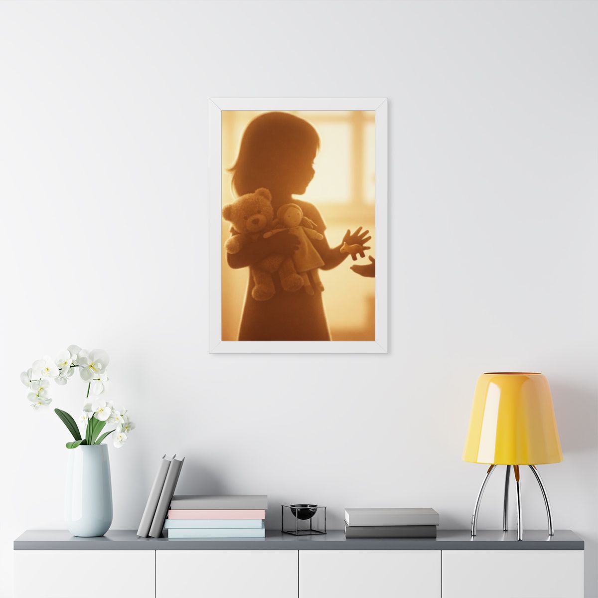 Framed Vertical Poster - Golden Reverie — White (11×14... |...