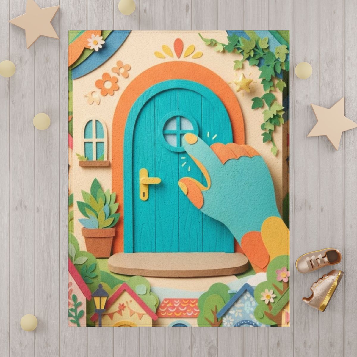 Toddler Blanket - Storybook Town | Echovira Gallery