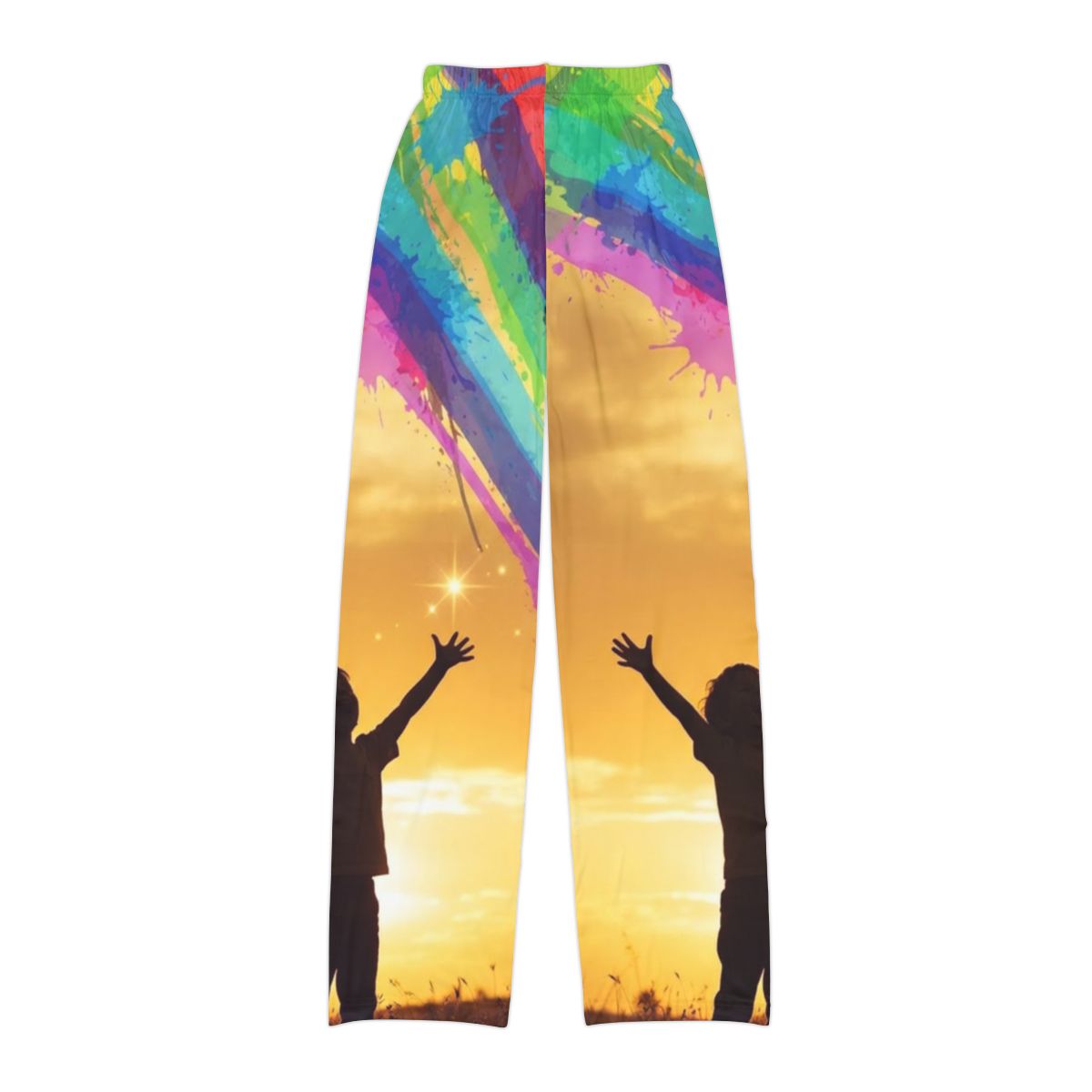 Kids Lounge Pants - Rainbow Silhouette Wall Art - Luminous...