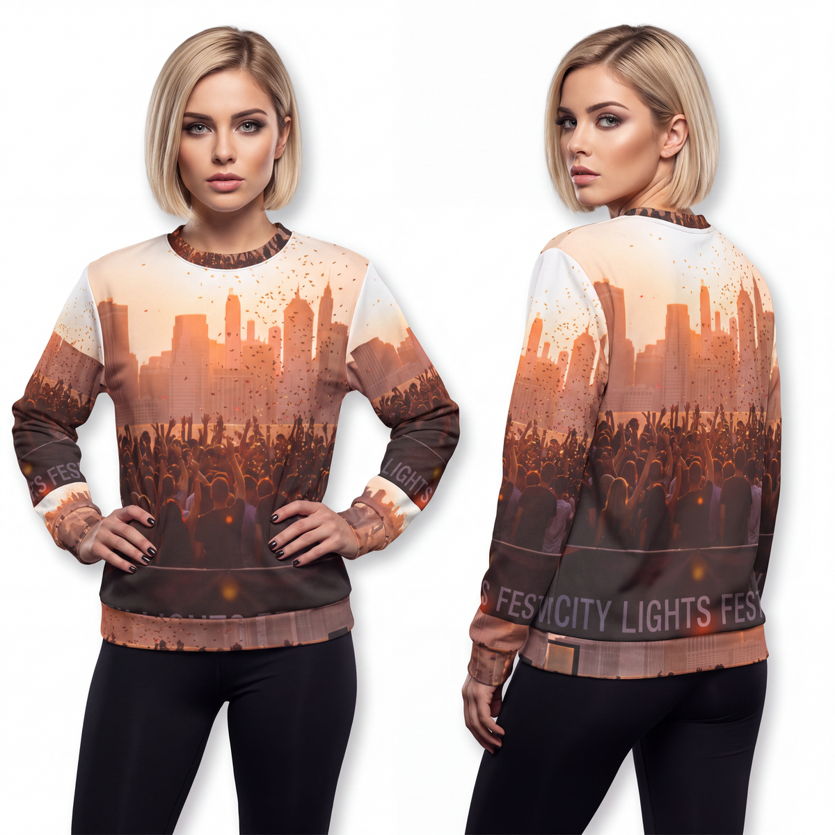 Unisex Sweatshirt - City Lights Festival | Echovira Gallery