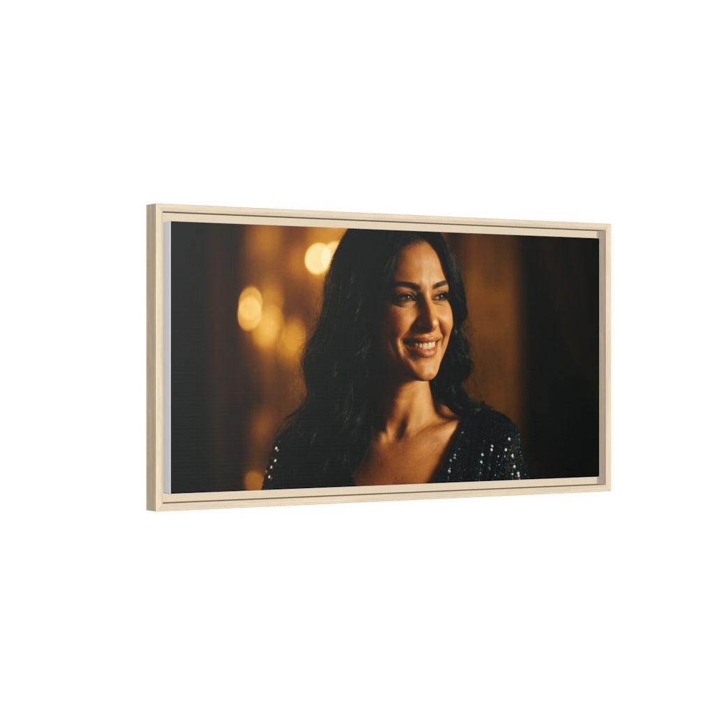 Framed Canvas Art - Golden Glamour — Natural / 1.25"