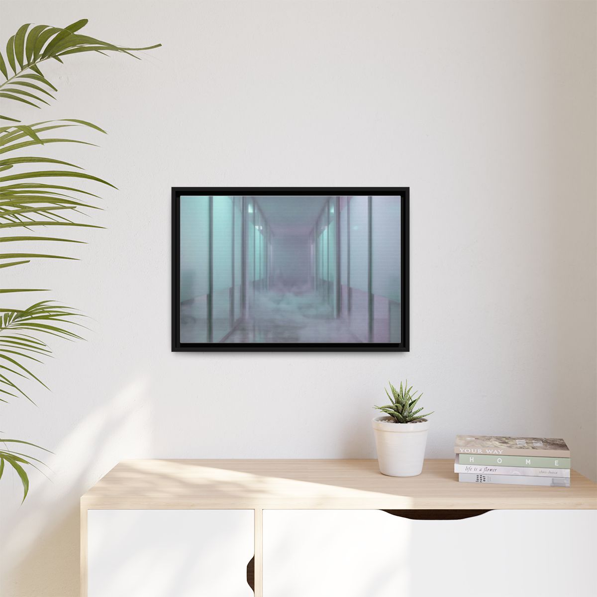 Matte Canvas, Framed - Liminal Corridor Fog Art Print —... |...