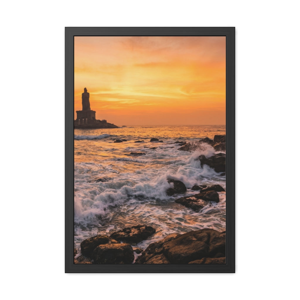 Framed Posters - Coastal Golden Glow — Portrait