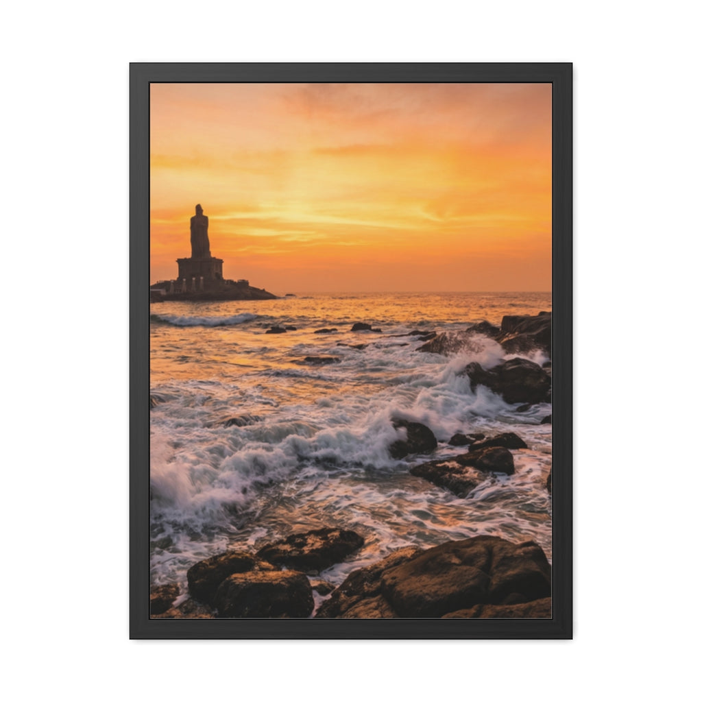 Framed Posters - Coastal Golden Glow — Portrait