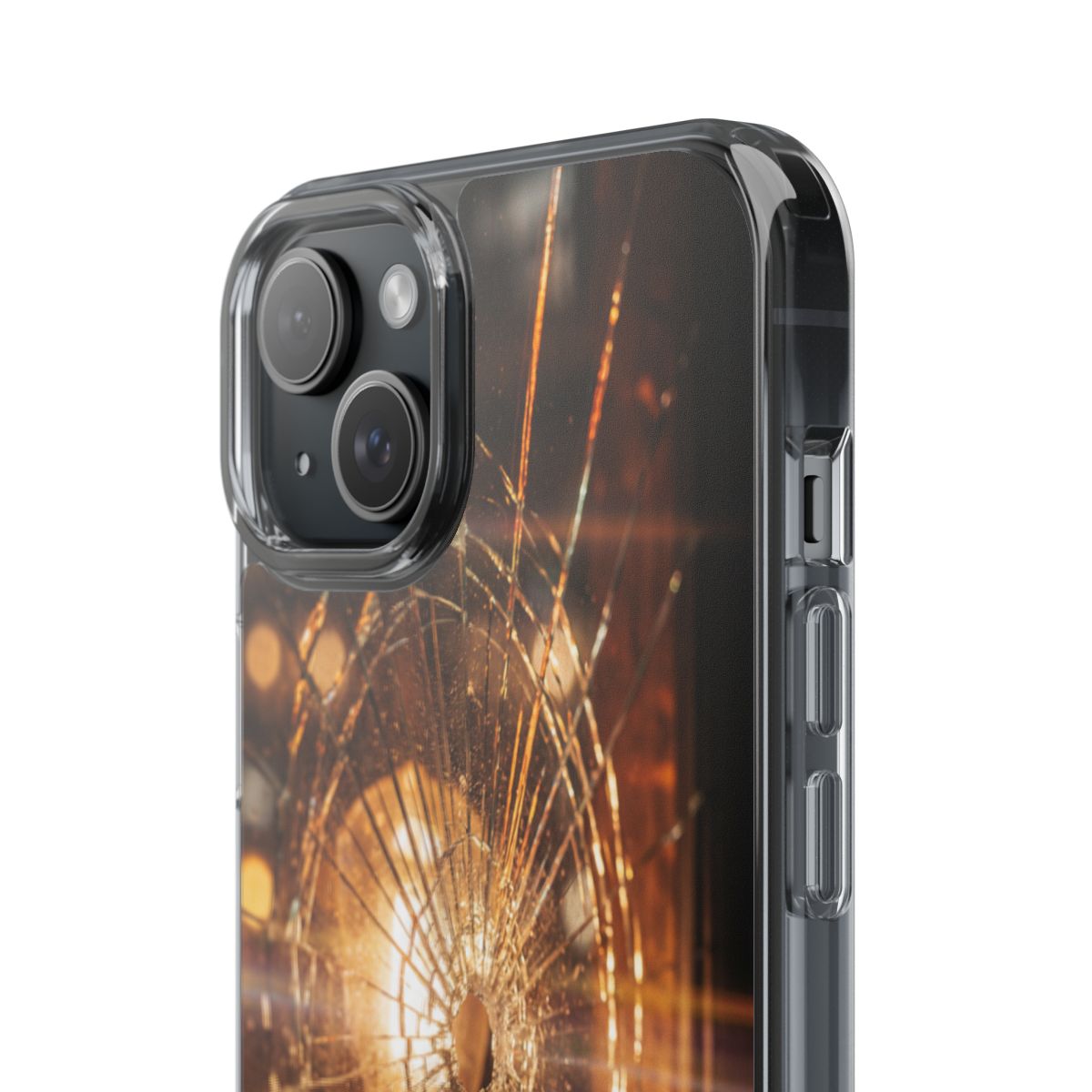 Clear Impact-Resistant Case - Fractured Glow