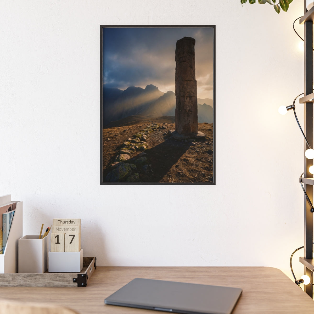 Wooden Framed Poster - Mystic Peak