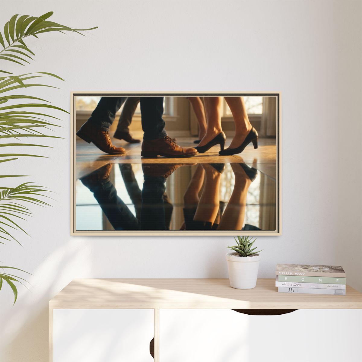 Matte Canvas, Framed - Golden Hour Reflections Cinematic Art...