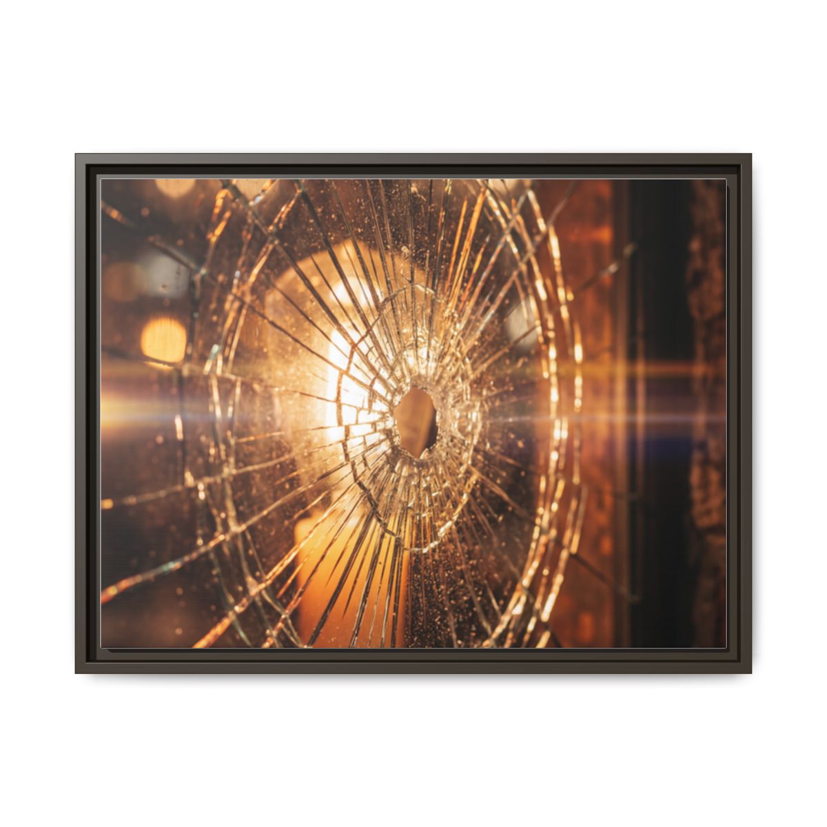 Framed Matte Canvas - Shattered Glass — Espresso / 1.25"