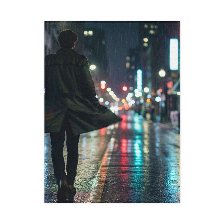 Toddler Blanket - Rainy Neon Cityscape