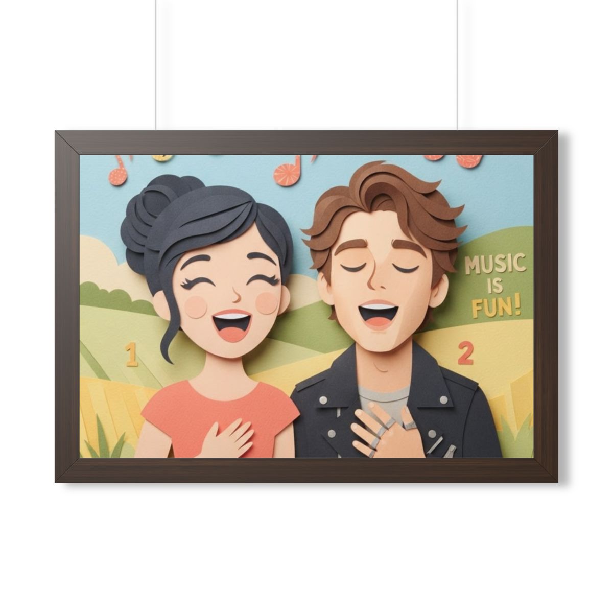 Framed Horizontal Poster - Harmony Horizon — Walnut (14×11...