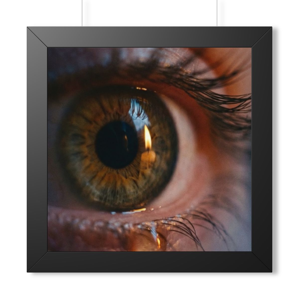Framed Horizontal Poster - Amber Iris Reflection Fine Art......