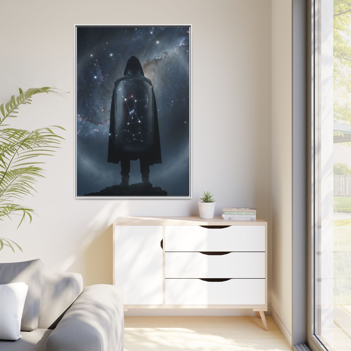 Matte Canvas, Framed - Cosmic Sentinel Orion Constellation...